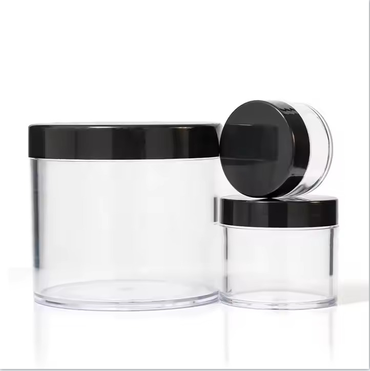 Clear Frost Purple Plastic Jar with Gold Lid LB264