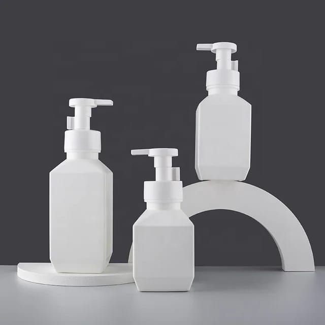 Minimalist Square Plastic Foam Pump Bottles for Skincare and Soap LB628