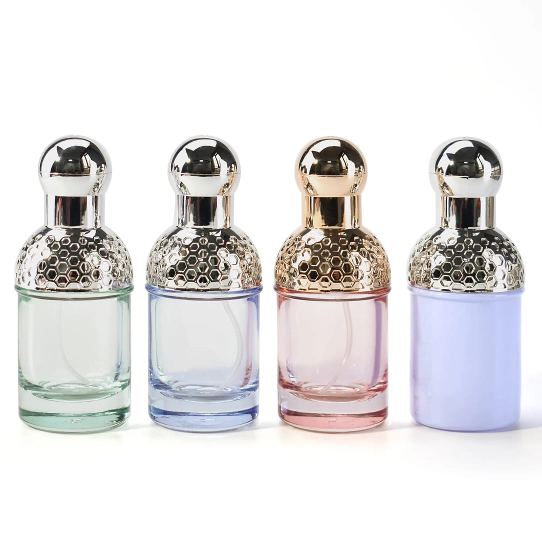 Luxury Perfume Bottles with Elegant Metallic Caps LB231