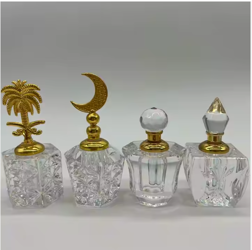 Luxury Glass Attar Bottles – Islamic & Oriental-Inspired Caps (5ml) LBC-24